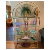 Brass & Glass Shelf Unit w/ Arched Top