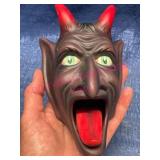 Vtg Devil Krampus Ceramic Incense Burner