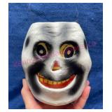 Vtg Halloween Paper Mache Skeleton Bucket
