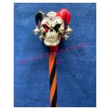 Vtg Skull Jester Cane in Red & Black