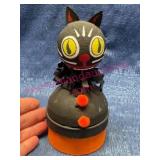 Vtg Paper Mache Bobble Head Candy Container