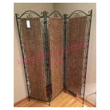 Iron & Wicker Folding Divider