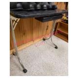 (B) Rolling Side Table w/Black Top & Tray