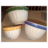(K)ï¿½3 Italy Mixing Bowls w/ Colored Bands