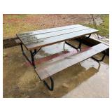 (Back) Wood Picnic Table w/Metal Frame