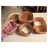 (K) 5 Longaberger Handwoven Baskets