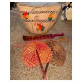 (BR1)ï¿½Haitian Crafted Purse, Fans, Wood Knife