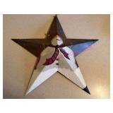 (K) Metal Star Wall Decor w/Snowman Design
