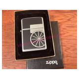 (K) Zippo Black Wagon Wheel Lighter