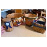 (K) 4 Small Longaberger Baskets w/Golf Theme