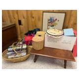 (B) Short Table, Box of Bells & Misc