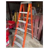 (Barn)ï¿½Orange 6ft Fiberglass Step Ladder