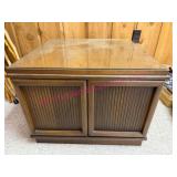 (B) Wooden Cabinet w/ Glass Top