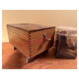 (LR) Shoe Shine Supplies w/ Wood Box