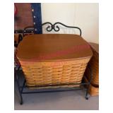 1999 Longaberger Newspaper Basket & Stand