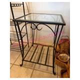 (K) Iron & Glass Table w/ Scroll Design