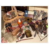 (LR) Lg Cowboy Lot w/Figurines, Boots & Decor