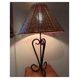 (BR2) Wrought Iron 24in Table Lamp