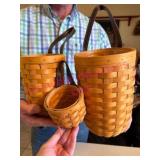 (K)ï¿½3 Longaberger Gatehouse Baskets