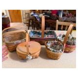 (K) 5 Longaberger Handwoven Baskets
