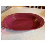 Longaberger Pottery Red Oval Dish