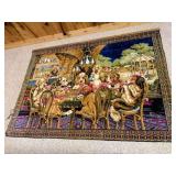 (B) Colorful Dogs Playing Poker Tapestry