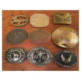 (K) 9 Belt Buckles in Various Designs