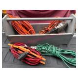 (G) Grey Tool Tote w/Ext Cords & 16 Gauge Wire