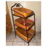 (K) Longaberger 34in Iron Rack & Baskets
