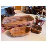 (K) 4 Longaberger Baskets W/ Inserts
