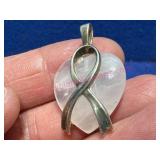 Stone Heart Pendant in Sterling Silver