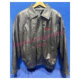 Nice Men's Black Leather Coat, Sz XL