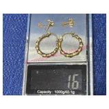 10k Yellow Gold Earrings, 1.6 Grams Total