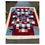 Patriotic Quilt w/Eagle & Flags 5.5ft x 6.5ft