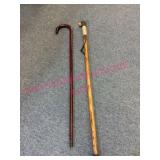 2 Walking Canes (1 w/ Bear Head)