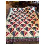 (H) Lap Quilt w/ Fan Pattern