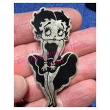 Sterling Silver Betty Boop Brooch, 12.1g