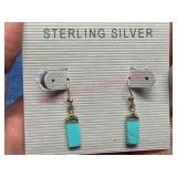 Sterling Silver Turquoise Earrings w/925 Marking
