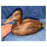 Signed Heavy Sculpture 12in Duck by J.A. Bavillet