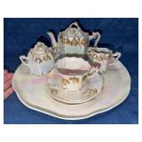 Iridescent Tea Set w/ Gold Details