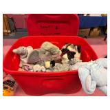 Tote w/ Stuffed Elephants & Racoon