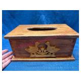 Wooden Tissue Box Holder w/ Duck Motif