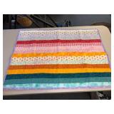 Striped Baby Quilt w/ Purple Edge