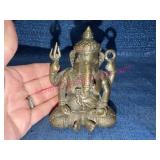 Brass Elephant Sitting Buddha Sculpture
