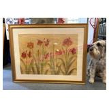 Lrg Framed Floral Cheri Blum Print Artwork