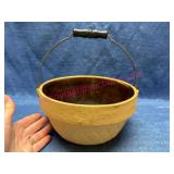 The German Stoneware Bowl w/Wire Handle