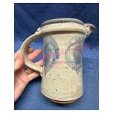 Handmade Ceramic Pitcher w/Blue Glaze