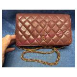 Jay Herbert Leather Quilted Chain Purse