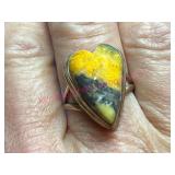 Sterling Silver Ring w/ Heart-Shaped Stone