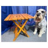 Wooden Foldable Table w/ Slatted Top